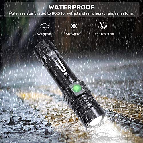 LED Flashlight Rechargeable, Spriak Tactical Torch Flashlight, 1200lm Super Bright, IPX6