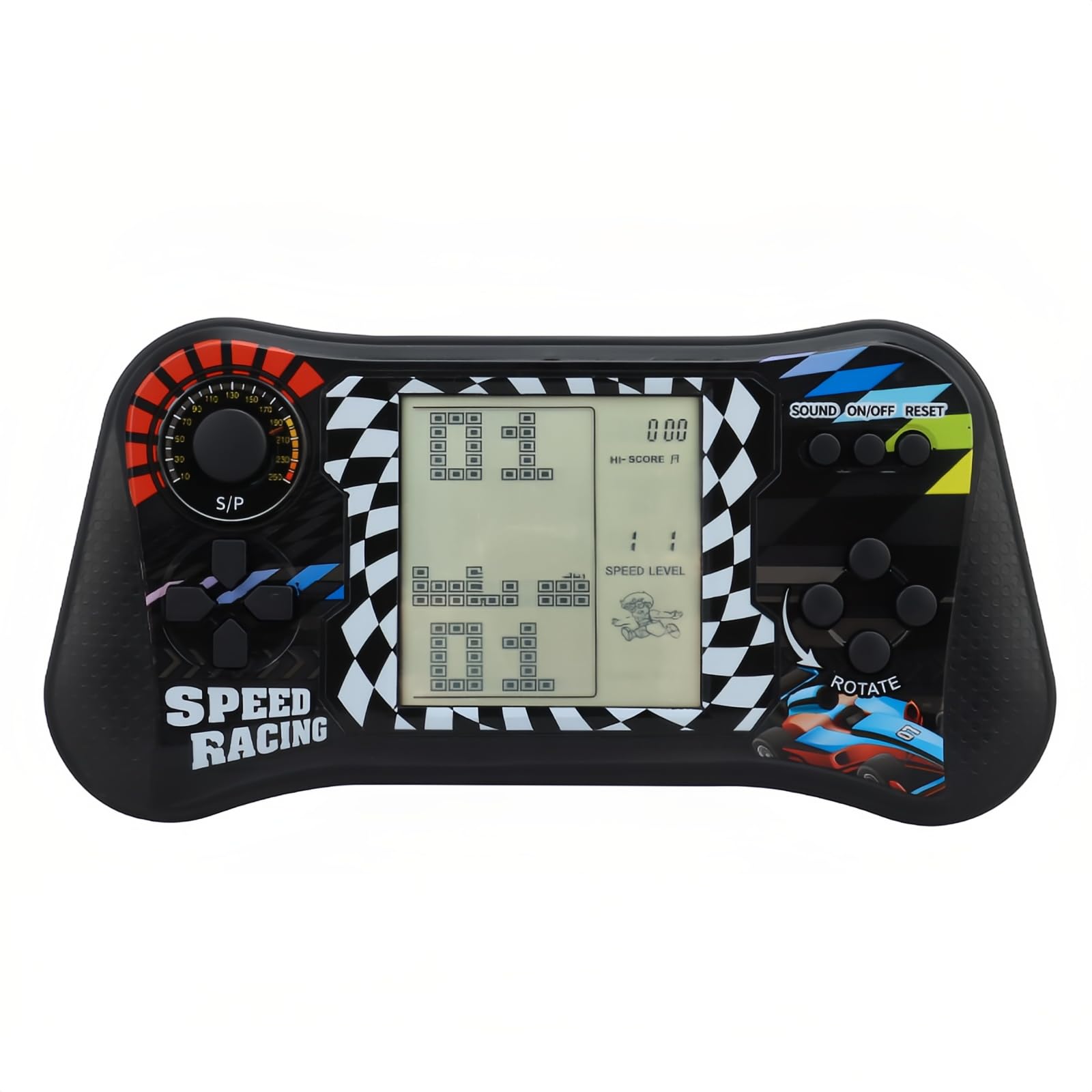 TAQY Joystick Block Game Console 999 in 1 Games Brick Game/Racing/Tank Battle Retro Game Console Pocket Console 70/80/90s Memories Handheld Gaming Device Children's Gifts (Black)