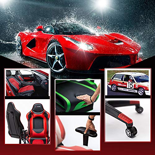 EAVANCEL-Gaming-Sedia-Gioco-Sedia-Girevole-Sedia-da-Ergonomica-meccanismo-di-inclinazione-Cuscino-Lombare-Girevole-Sedia-del-Computer-in-Pelle-PU-Verde