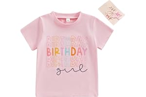 Ouliycoqi Toddler Birthday Shirts for Girls Outfits Top for Infant Girl Tees Birthday Gifts Summer Party Clothes
