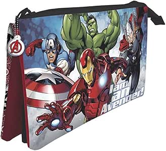 LOS Vengadores de Marvel Estuche portatodo con Tres Compartimentos