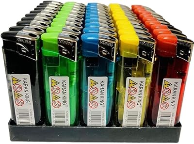 Karan King 50 Count Electronic Lighters Adjustable Flame UK Seller