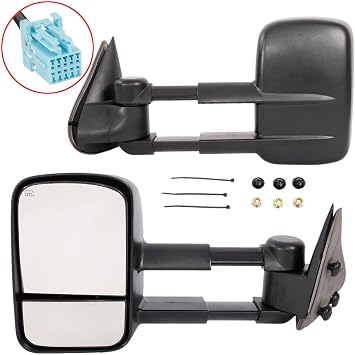 Towing Mirrors Power Heated Side View Mirrors for 03-07 Chevy GMC Trucks Pair