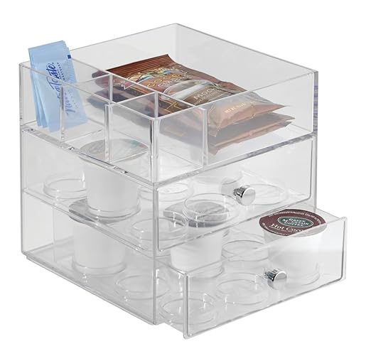 title=mDesign Porta Capsule del Caffè ? Contenitore con 2 Cassetti e 4 Scomparti per
