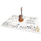 Designer Pop!, Birthday Pop Up Greeting Card – Music Note Art Design and 3D Electric Guitar Card for Music Lovers (1 Card with Envelope)