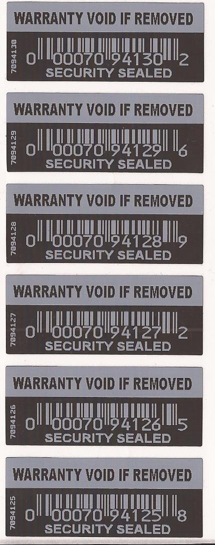 100 X Security Labels Stickers Warranty Void if Removed Tamper-Evident Security Sealed
