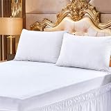 PHP Extra Deep Frilled Valance King Size Fitted Sheet White 150x198 + 25cm view 2