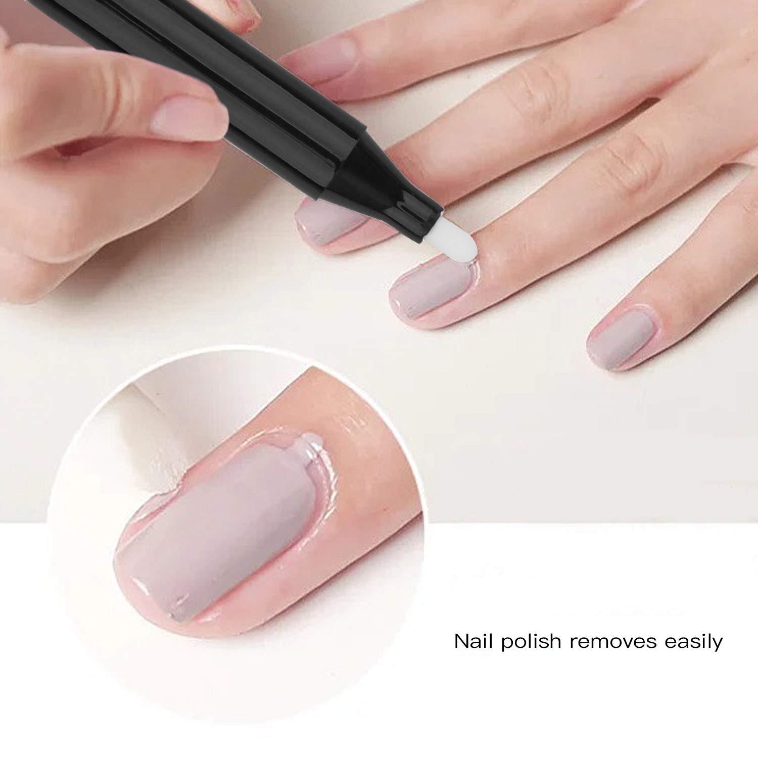 Coobbar 3pcs Nail Polish Corrector Removal Pen With 3pcs Replacement Tips Nail Art Polish Cleanser Remover : Beauty