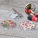 BMC 4pc Womens Circular Shaped Doodle Design Compact Pocket Mirror Set