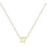 Aimber 18K Gold Plated Number Necklace for Women,Lucky Number Necklace Personalized Jewelry Birthday Gift