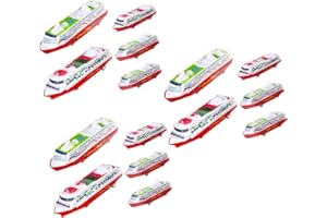 Milisten 15pcs Steamship Model Pull-Back Ship Toys for Boys and Girls Sliding Cruise Ship Toy Plaything Rando
