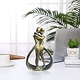shinesorc Resin Couple Modern Sculptures Home Decor Romantic Gift for Weddings Valentine's Day and Anniversaries Decoration Figurine for Girlfriend, Bridal Shower, Engagement (Bronze)