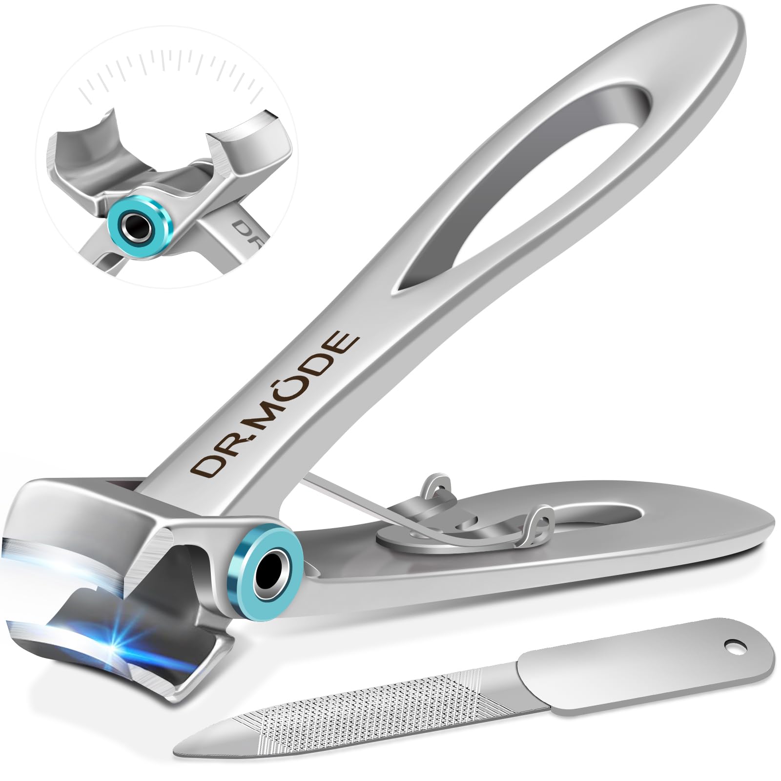 Nail Clippers - DRMODE Toe Nail Clippers for Thick Nails for Men with Wide Jaw Opening, Sharp Toenail Clippers for Seniors Heavy Duty Fingernail Clippers Large Nail Cutter Trimmer — image 1