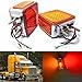 All Star Truck Parts 2pc Amber/Red 39 LED Double Face Stud Mount Pedestal Fender Stop Turn Tail Light for Heavy Truck Trailer Peterbilt Freightliner Kenworth Mack Western Star Left & Right Side Lights