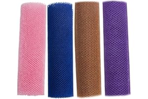 4Pcs African Exfoliating Net - 31.5" Long Bath Sponge for Deep Body Scrub, Reusable Wash Cloth for Shower & Daily Skin Exfoli