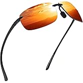 JIM HALO Sport Sunglasses for Men Women TR90 Rimless Frame for Running Fishing Cycling Driving