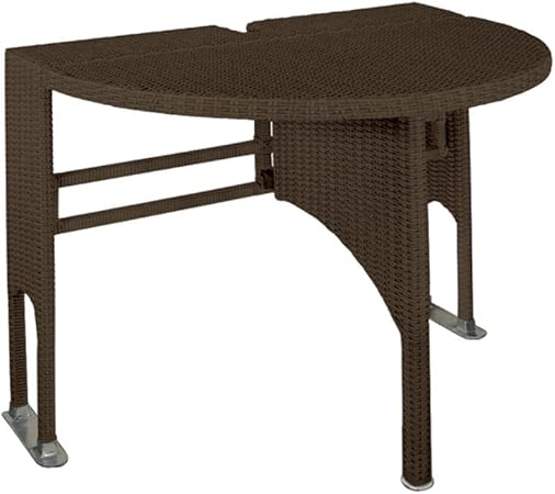Amazon Com Blue Star Group Terrace Mates Adena Half Round Table Java Folding Patio Tables Garden Outdoor