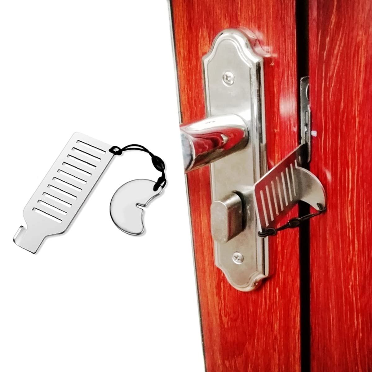 Portable Door Lock Travel Lock Solid Heavy Duty Lock Punch-Free Security Privacy Door Lock for Apartment/Traveling/Hotel/School/Motel/Home