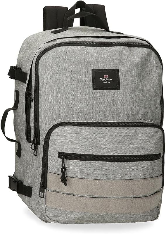 Aris Rucksack für Laptop, Doppelfach, tragbar, 31 x 44 x 17,5 cm, Schulrucksack, Polyester, von Joumma Bags, grau, 25cm x 40cm x 20cm, Rucksack mit Kabine