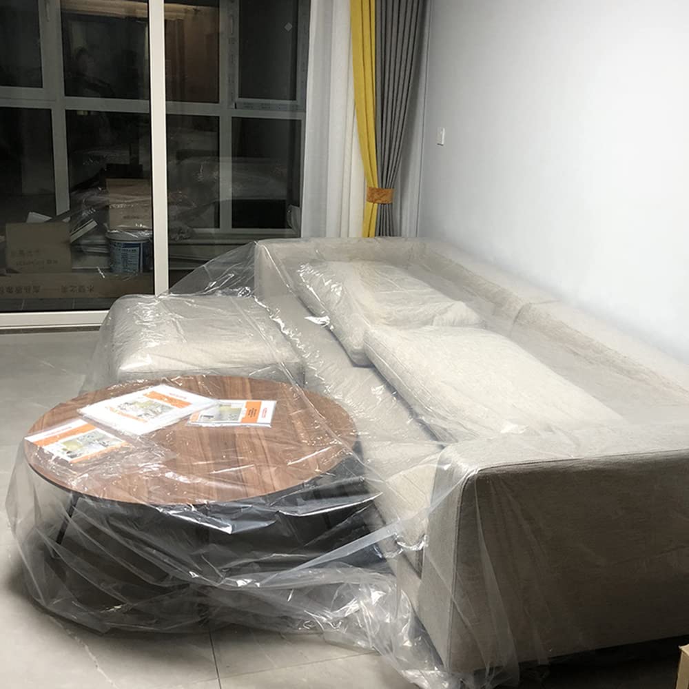 1 Pack Furniture Cover, Plastic Sofa Cover Protector, Extra Large Waterproof Bed Couch Household Slipover Transparent Dust Proof Sheet Cloth for Moving Long Term Storage. 2*2M / 3*4M / 4*5M