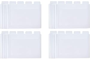 YESSART 4’’ x 6’’ Plastic Small Pockets for Index Cards Divider Crafts Stencils Holder Storage Pouch 20 PCS (clear-20 pcs)