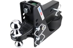 Shocker 14K Max Black Air Hitch with Combo Ball Mount (2" & 2-5/16" Balls), Fits 2-1/2" Hitch Chrome Combo 2" & 2-5/16" Balls