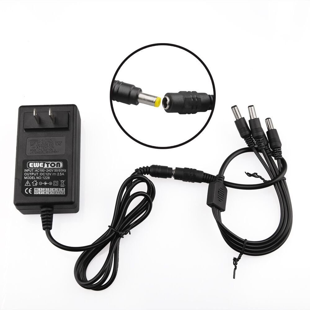 Security Camera Power Adapter 12V 2.5A 100V240V AC To DC 2.1x5.5mm W