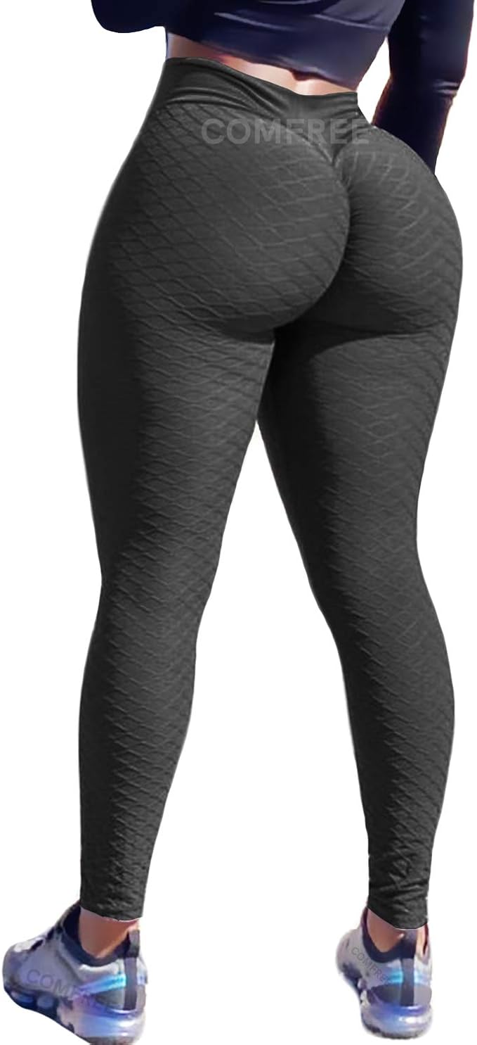 COMFREE Scrunch Leggings for Women Butt Lift TIK Tok Ruched Booty Leggings Workout Anti