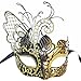 Gold/Black Butterfly Women Mask & Silver Roman Warrior Men Mask Venetian Couple Masks For Masquerade/Party/Ball Prom/Mardi Gras/Wedding/Wall Decoration(elastic band）