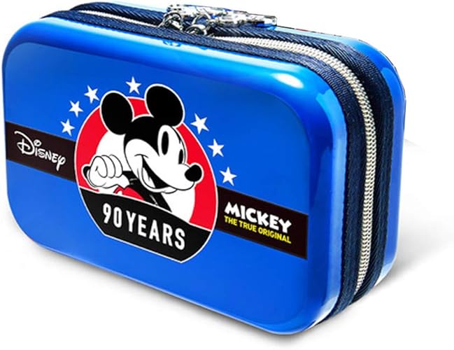 Amazon ディズニー Disney ミッキー Mickey トラベルポーチ 化粧ポーチ 旅行用品 青 ブルー 90周年記念ポーチ スーツケース型 バッグインバッグ ポーチ