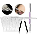 ATOMUS Microblading Stift Set – 2 Stifte, 10x 18U Klingen, 10x Pigmenthalter Mit Schwamm, Für Augenbrauen & Lippen