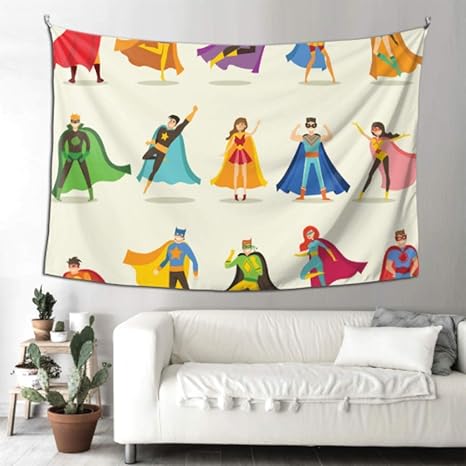 Wandbehang Schlafzimmer Niedliche Superhelden Kinder Ganze Wandteppich