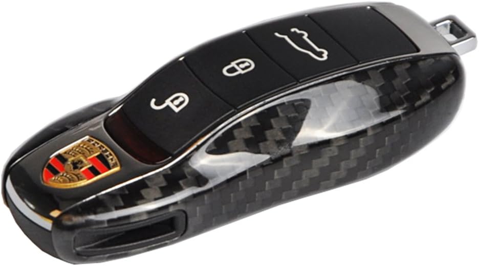 T-Carbon Genuine Carbon Fiber Keyless Remote Key Fob Flip Key Protection Case Cover Side Blades for Porsche 918 &nbsp;Porsche 911 Macan Cayenne Panamera