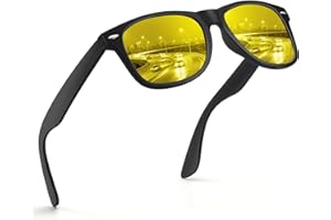 FEIDUSUN Night Driving Glasses for Men Women-Anti Glare Polarized Night Vision Glasses with HD Yellow Lens