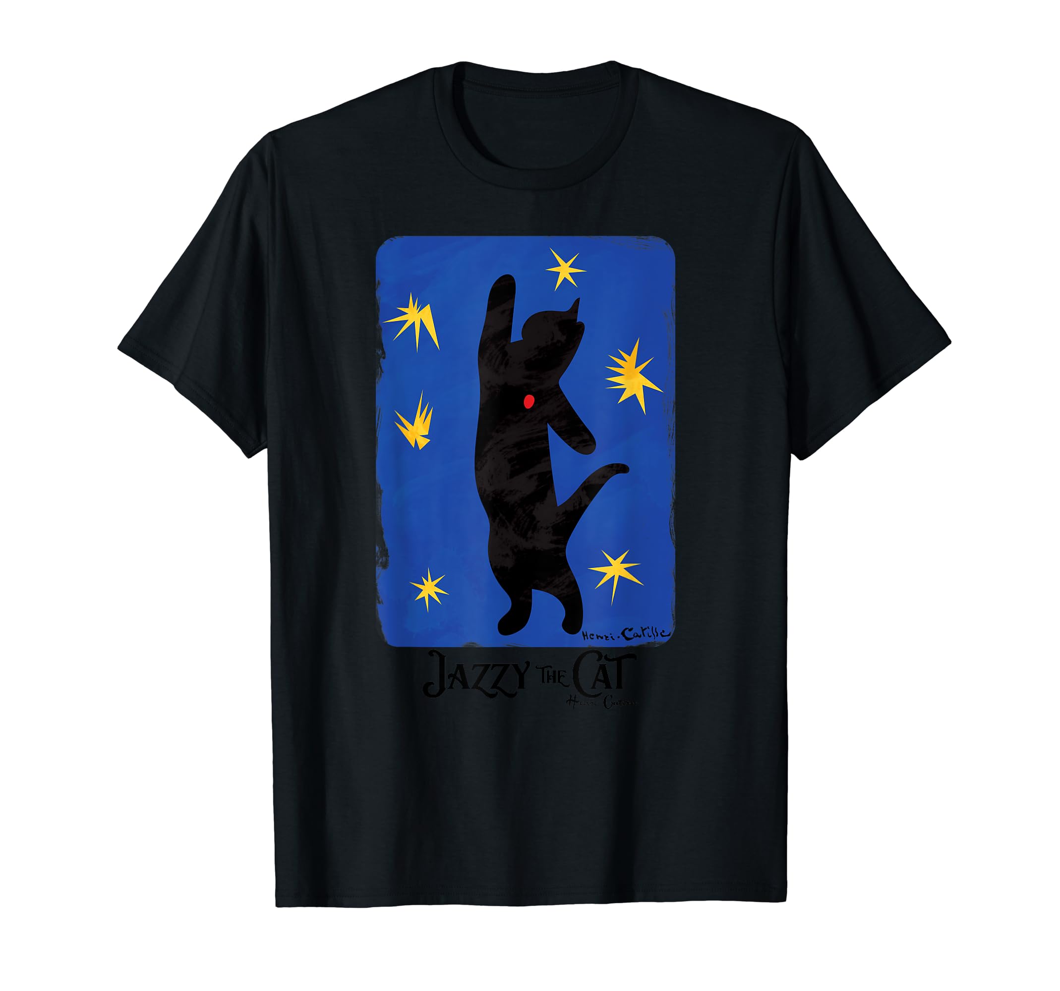 Photo 1 of Jazzy the Cat, by Henri Catisse, fine art cat humor T-Shirt