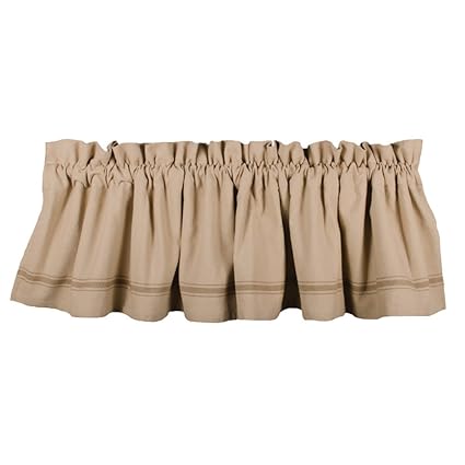 Home Collections by Raghu 72x15.5 Stripe Valance Grain Sack-Oat