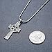 Aoiy Stainless Steel Celtic Cross Irish Knot Pendant Necklace, Unisex, 21