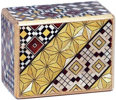 YokohamaUSA SAMURAI Handmade Wooden Yosegi Secret Trick Puzzle Magic Small Box 7 Step