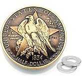 CRAFTMEMORE 2pcs 1-1/8 Inches Eagle Dollar Coin Concho Gaur Rodeo Cowboy Screw Back Buttons Leather Craft CHS14 (Bronze)