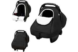SWESEN Winter Car Seat Covers for Babies, Cozy & Warm Cover, Infant Car Seat Canopy Water Resistant, Universal Cold Weather Shield, Black