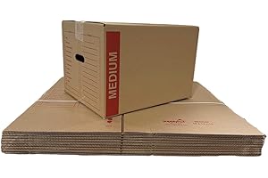 SUPPLYHUT 20 - Pack Medium Cardboard Moving Boxes 18x14x12 32 ECT With Handles