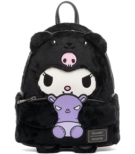 Sanrio Kuromi Loungefly Backpack & Wallet Set NWOT Kawaii Goth Sanrio Hello Kitty Kuromi Goth Gothic Lolita Fuzzy Figural  main image 2