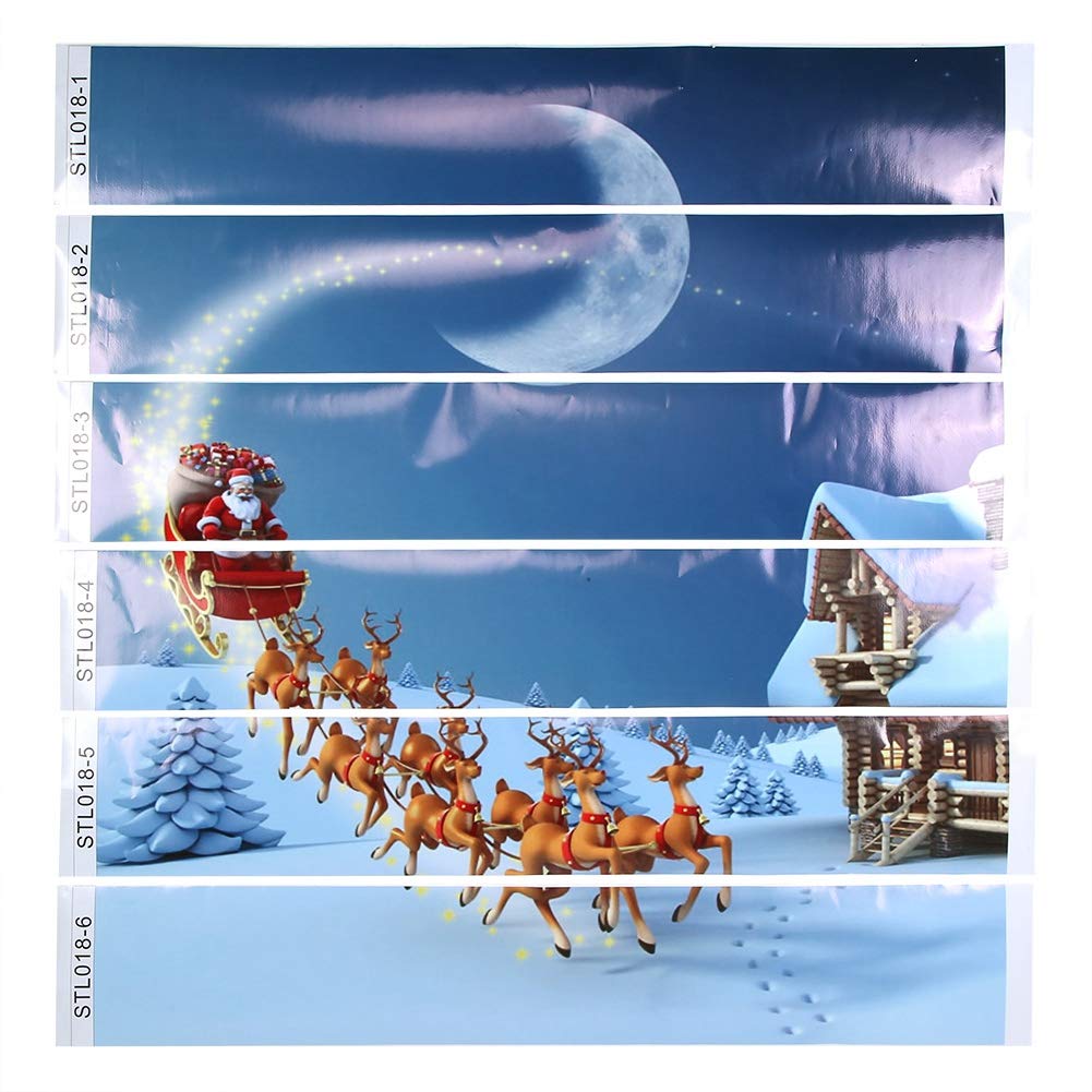 TOPINCN 6pcs Modern Multicolor Cartoon Christmas Stair Decals, Waterproof Sticker Decoration for Wall, Floor, Stair