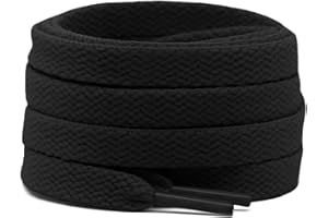 DELELE 2 Pair Flat Shoe laces 5/16" Wide Shoelaces for Athletic Running Sneakers Shoes Boot Strings