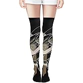 WOEZKEX Women's Athletic Knee High Socks Casual Over Knee Thin Tights Long Stocking