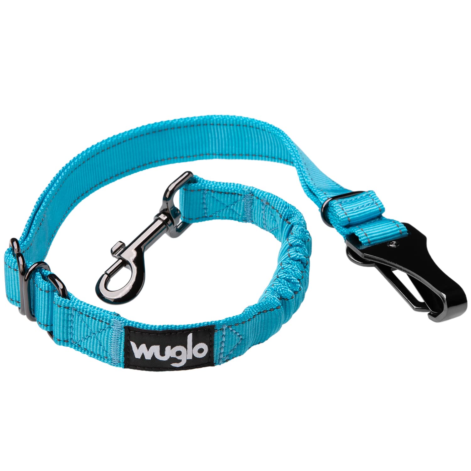 Wuglo 30-95cm Dog Seat Belt - Dog Car Harness for Child Safety Seat - Hook Latch Bar & Seat Belt Buckle - Adjustable Universal Dog Seatbelt for Car Travel (Blue)