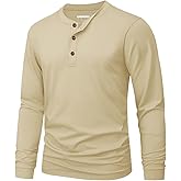 MAGNIVIT Men's Long Sleeve Henley Shirts Cotton 3-Button Spring Casual T-Shirts Solid Color Soft Basic Tops 2026