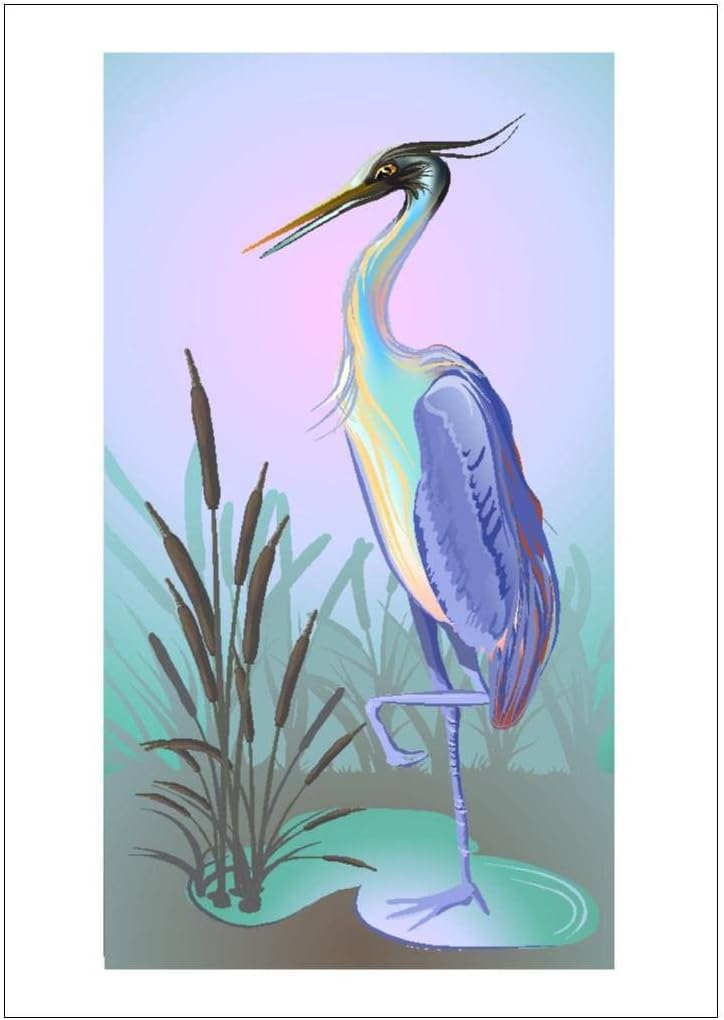 NW Pitney Ink Heron 2 Birthday Card, 5 x 7 Inches (1071BD)