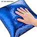 URSKYTOUS Reversible Sequin Pillow Case Decorative Mermaid Pillow Cover Color Changing Cushion Throw Pillowcase 16” x 16”,Dark Blue and Silver