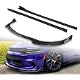 Q1-TECH, 9-Piece Front Bumper Lip & Side Skirt Extensions Diffuser Compatible with 2015-2021 Dodge Charger SRT Only, Front Bumper Lip Spoiler Air Chin Body Splitter ABS (Painted Carbon)